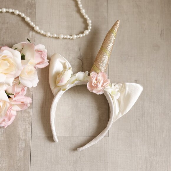 Stunning Fairy Dress Wings Dress-Up Costume Fairy Blush Pink Ivory Gold Like New - Picture 8 of 9